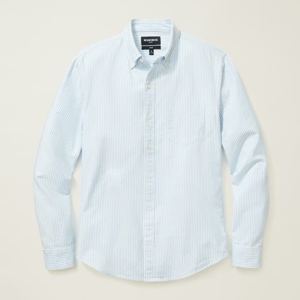 Bonobos Light Blue Striped Casual Shirt